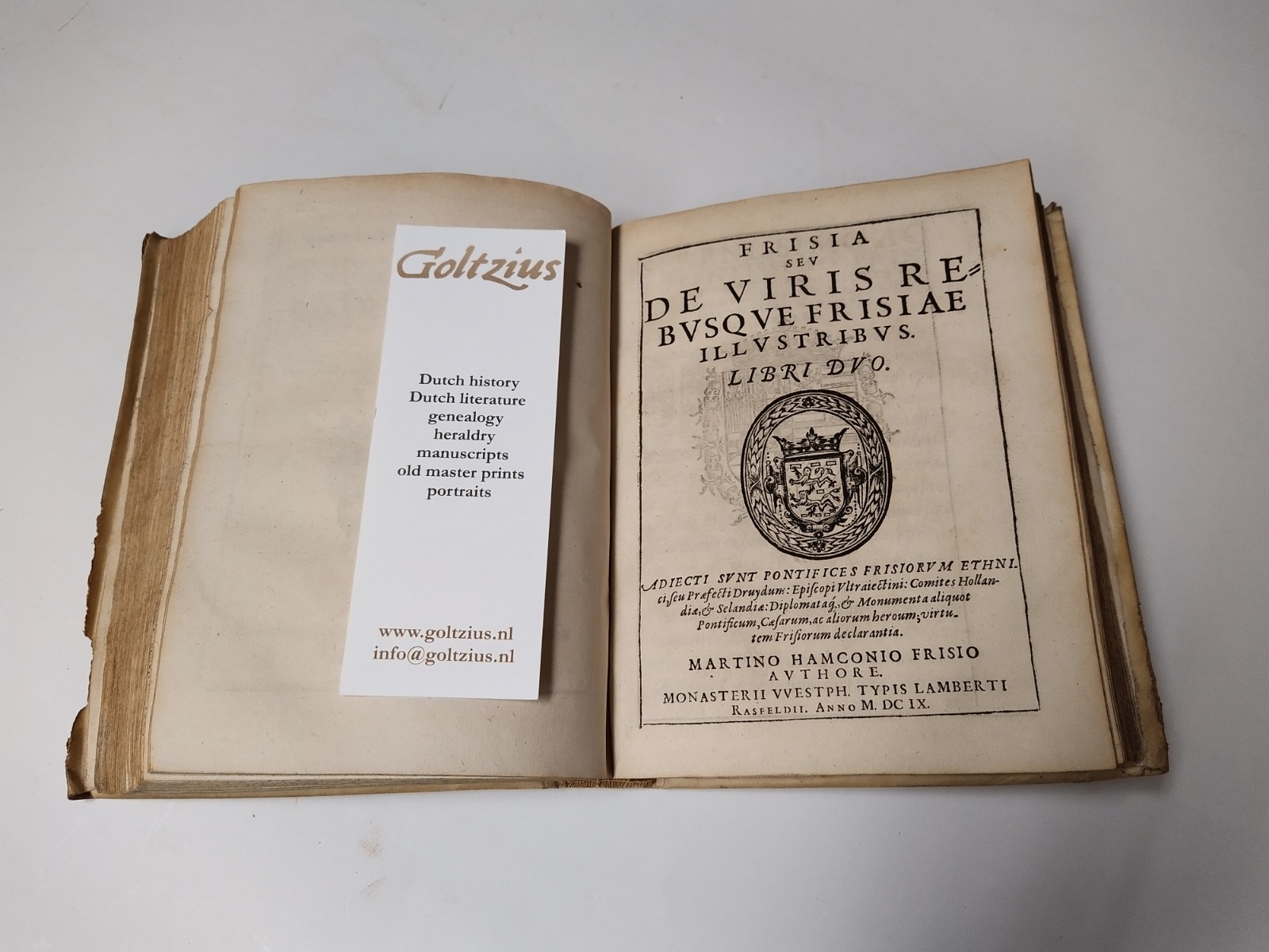 Hamconius, Martinus Frisia seu de viris rebusque Frisiae illustribus. Libri duo.