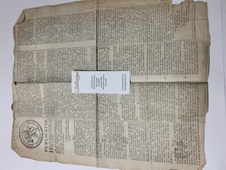 MEDISCH, APOTHEEK--- Publicatie van het staatsbewind der Bataafsche Republiek, d.d. 25-2-1805 betr. het gebruik van de Pharmacopea Batava. Plano, 1 blad, gedrukt.