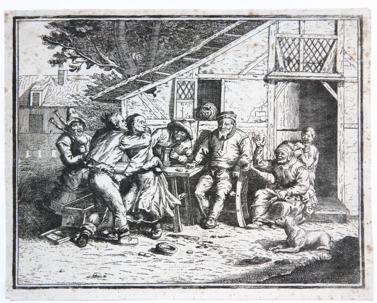Peasants in front of an inn (boeren voor een herberg).