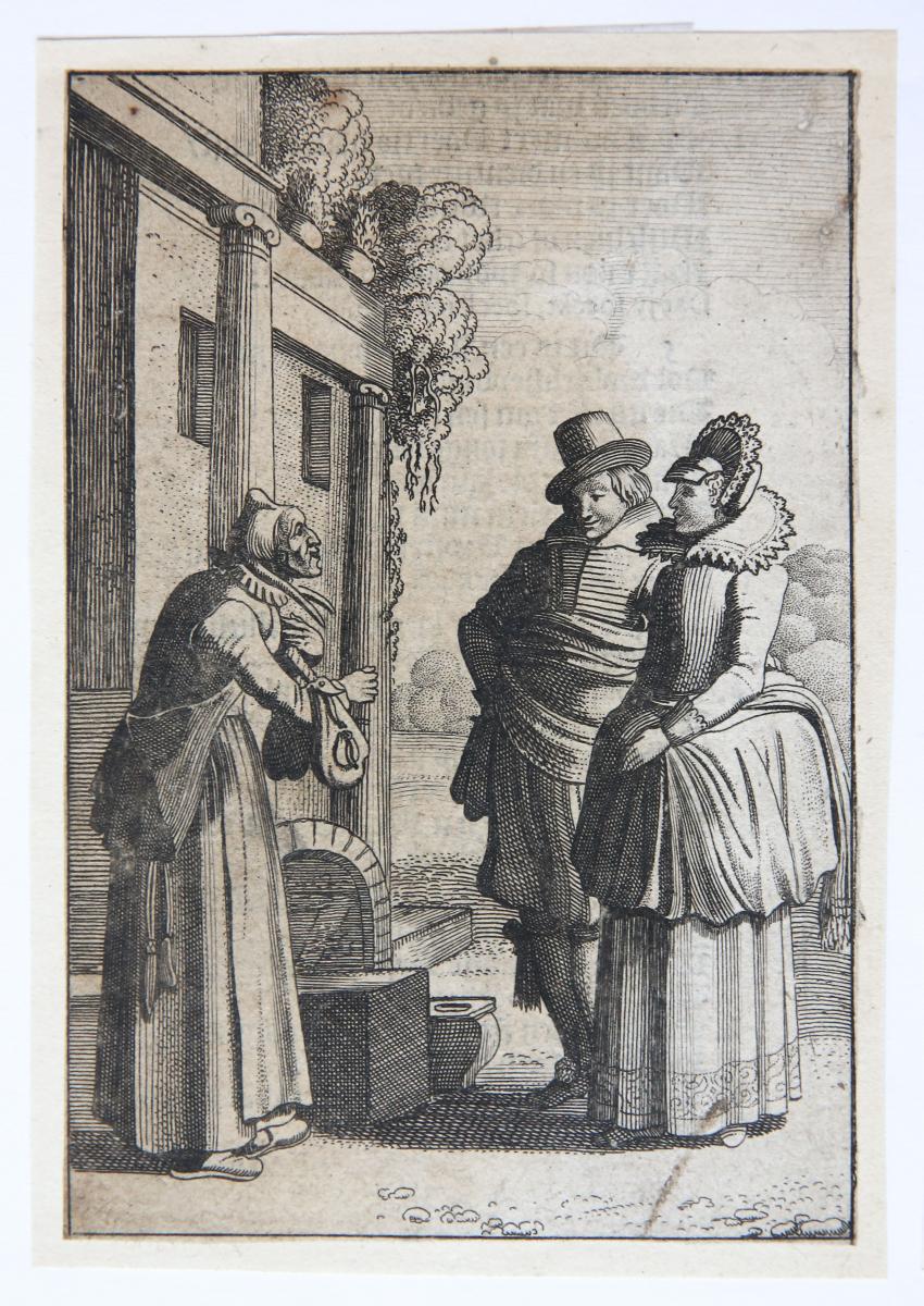 Unequal Lovers: the old woman and the young man [from set: GEBRAND ADRIAENSZ BREDERO: Alle de Spelen, 1622]