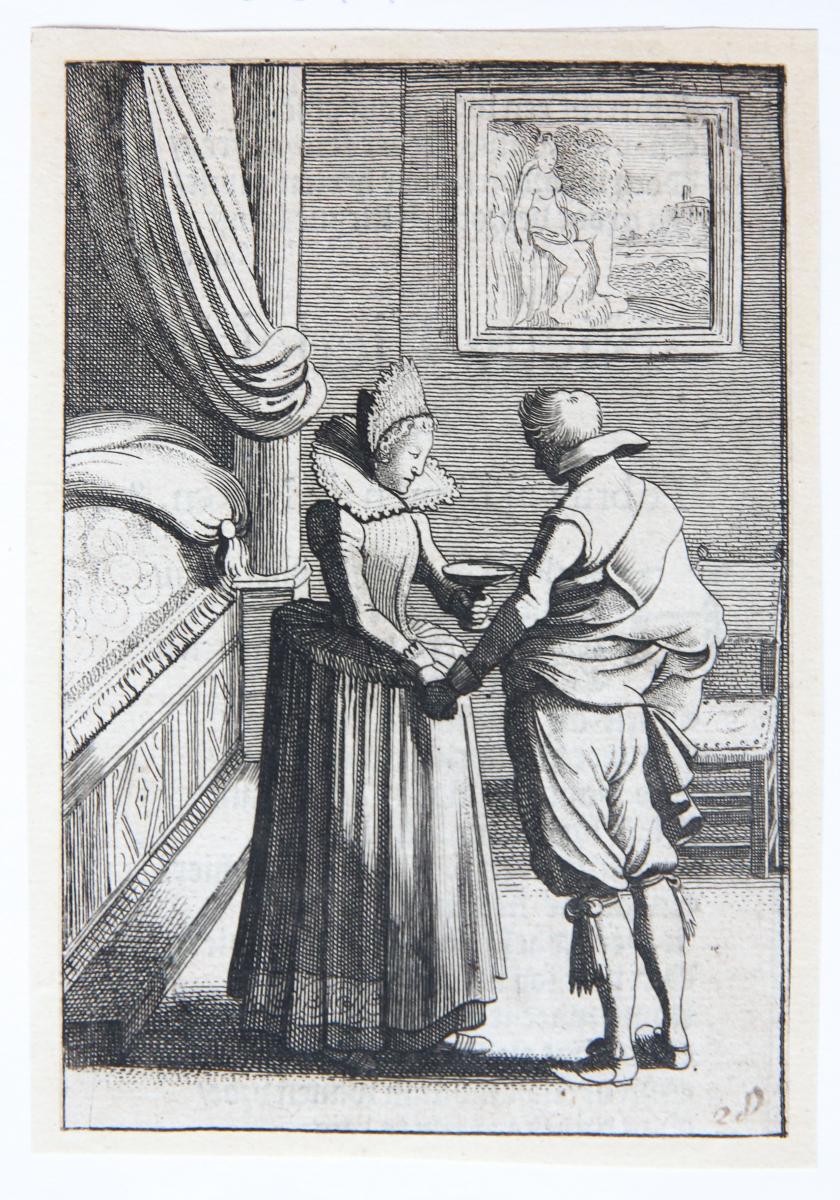 The enchanted suitor [from set: GEBRAND ADRIAENSZ BREDERO: Alle de Spelen, 1622].