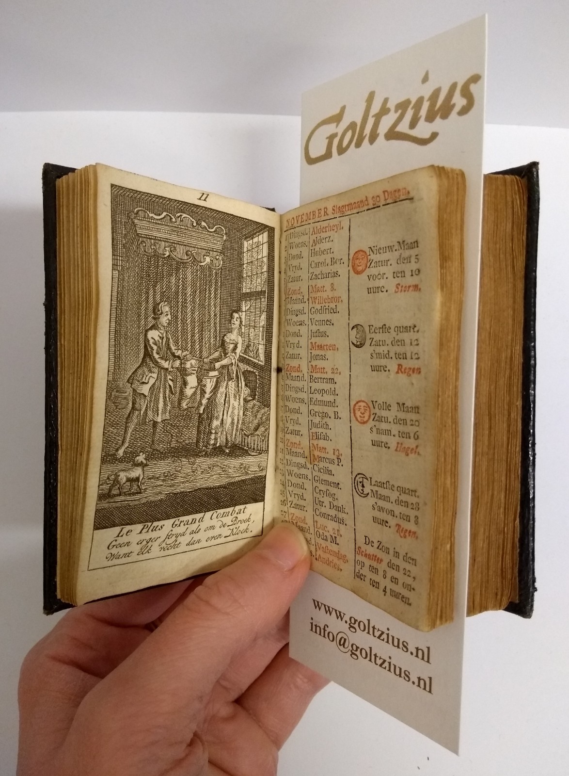 De naauwkeurige hollandsche almanach voor 't jaar 1763. Met fraaije printverbeeldingen vercierd, en verrykt mer alles wat tot een volmaakte Almanach behoord;mitsgaders veele nutte byzonderheden, nooit voor dezen gedrukt.