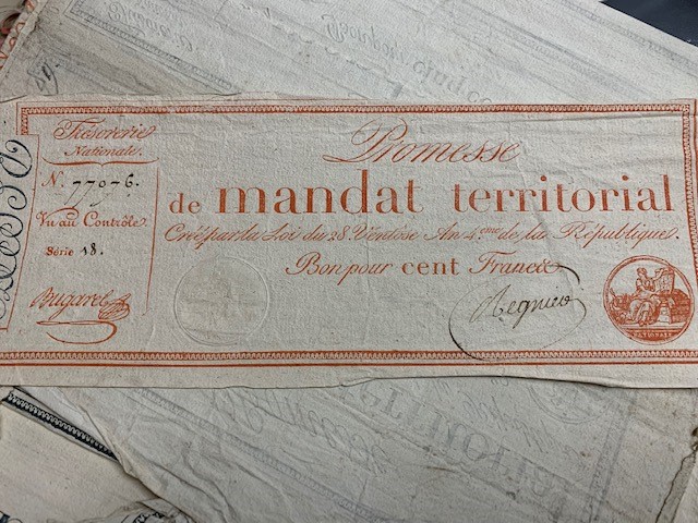 Promesse Mandat Territorial, N. 77076 serie 18, 100 francs.