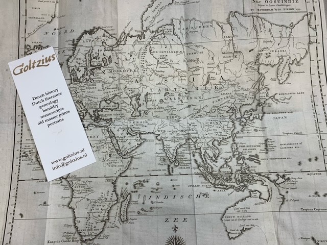 TIRION, IS., Nieuwe kaart van het Oostelijk Deel der Weereld, dienende tot aanwijzing van de scheepstogten der Nederlanderen Naar Oostindië Volgens de laatste ontdekkingen. 1753.