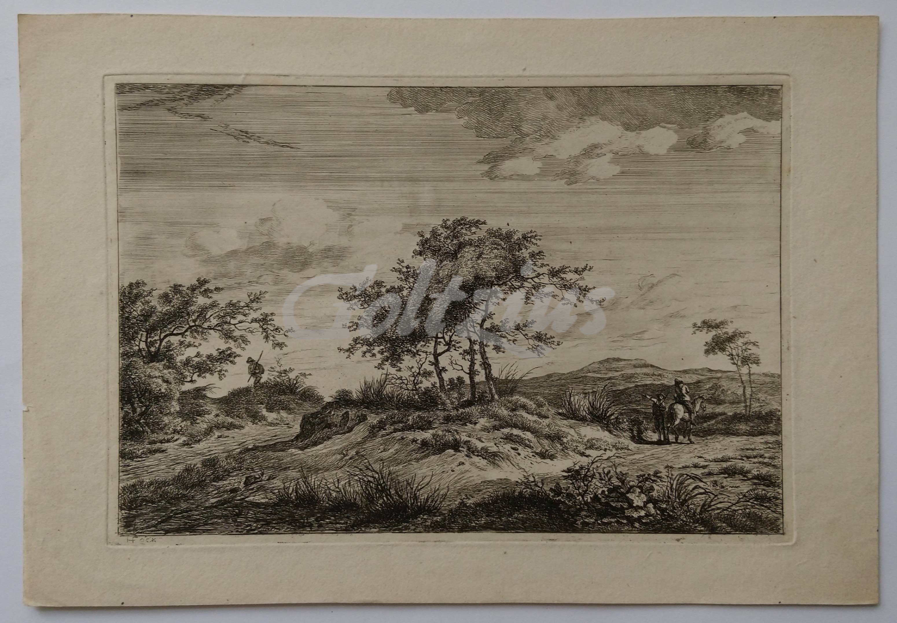 FOCK, HERMANUS (1766-1822), Landscape with rider asking the way