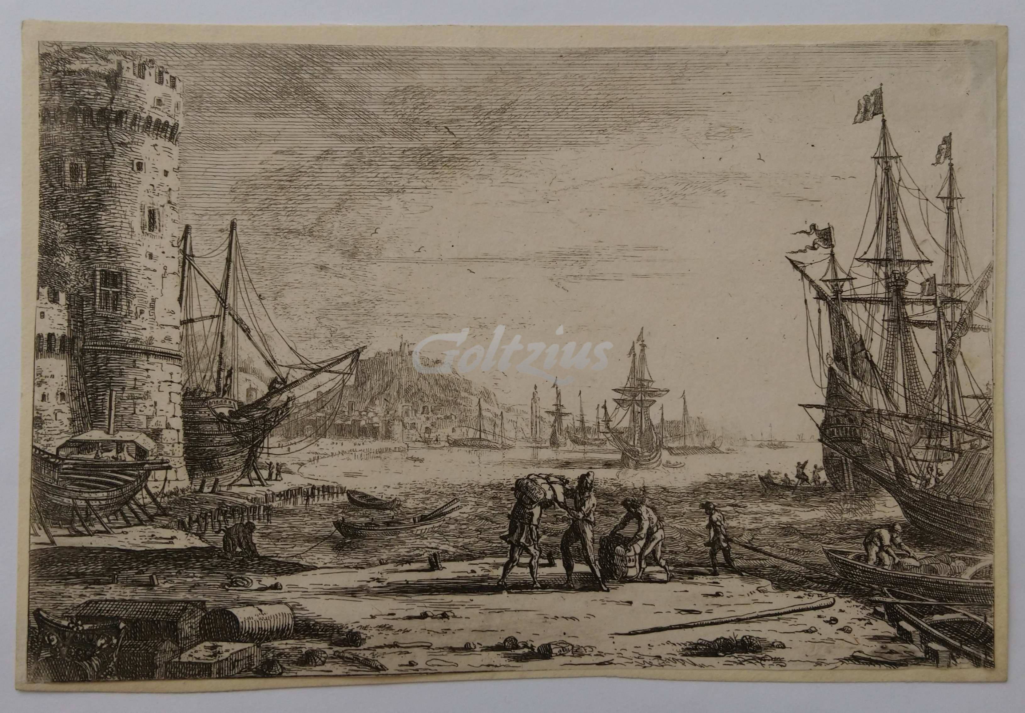 LORRAIN, CLAUDE, Sea harbour with large tower