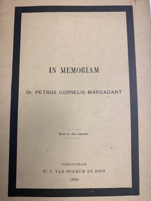 STAR NUMAN, O. W., In memoriam Dr. Petrus Cornelis Margadant