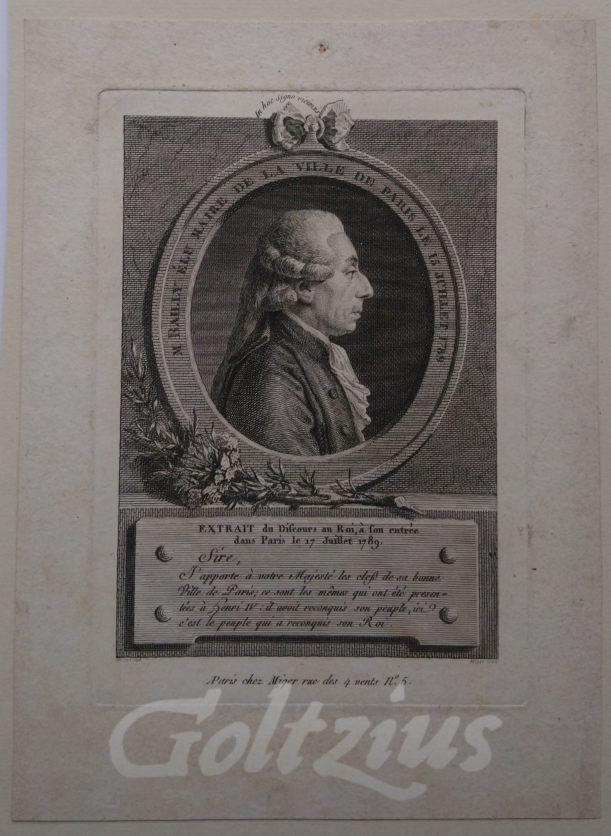 MIGER, SIMON-CHARLES, M. Bailly élu maire de la ville de Paris le 17 Juillet 1789