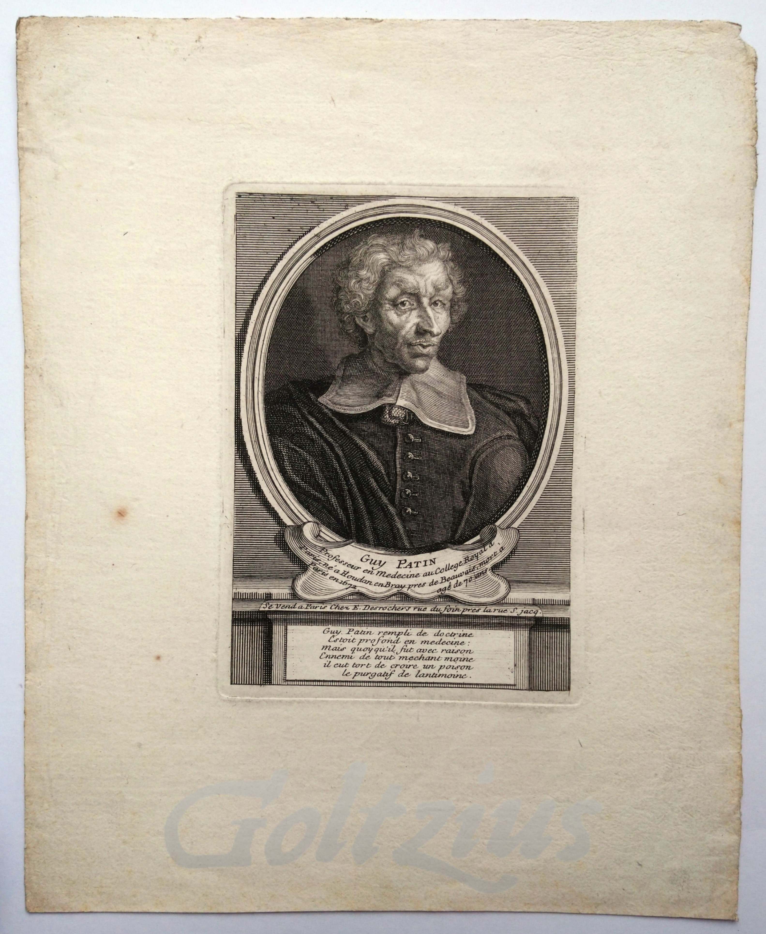 DESROCHERS, ETIENNE (1668-1741), Guy Patin