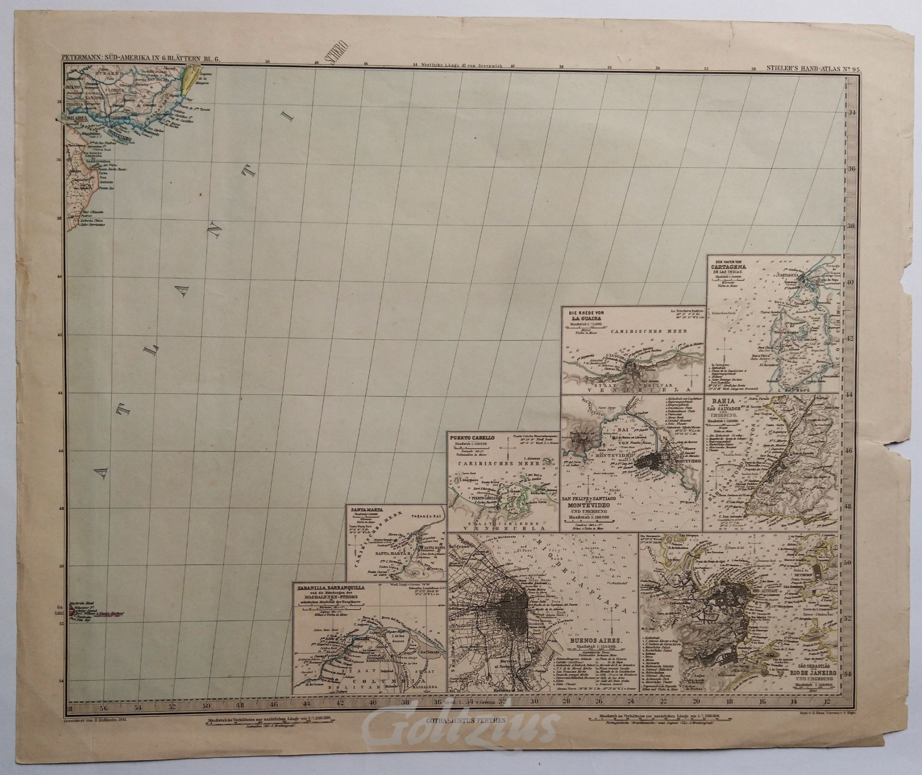 KOFFMAHN, O., Sea chart of the Atlantic near Buenos Aires