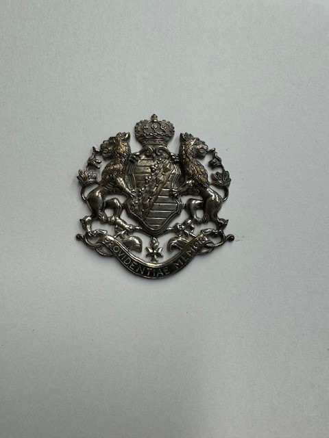 Cap badge King of Saxony - Konig von Sachsen. Wappen des Königreich Sachsen.