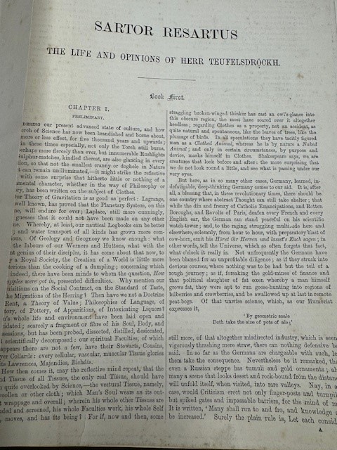 CARLYLE, TH., Sartor Resartus. The life and opinions of Herr Teufelsdrockh.