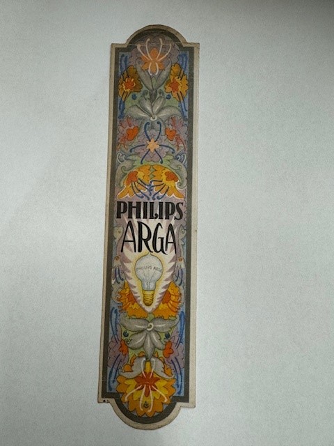 GESTEL, L., Philips Arga lamp boekenlegger/bookmark design by Leo Gestel