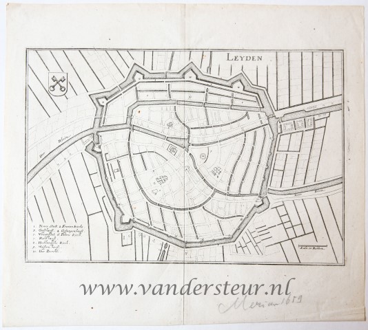 Map of Leiden (Leyde)/Kaart van Leiden (Leyden)